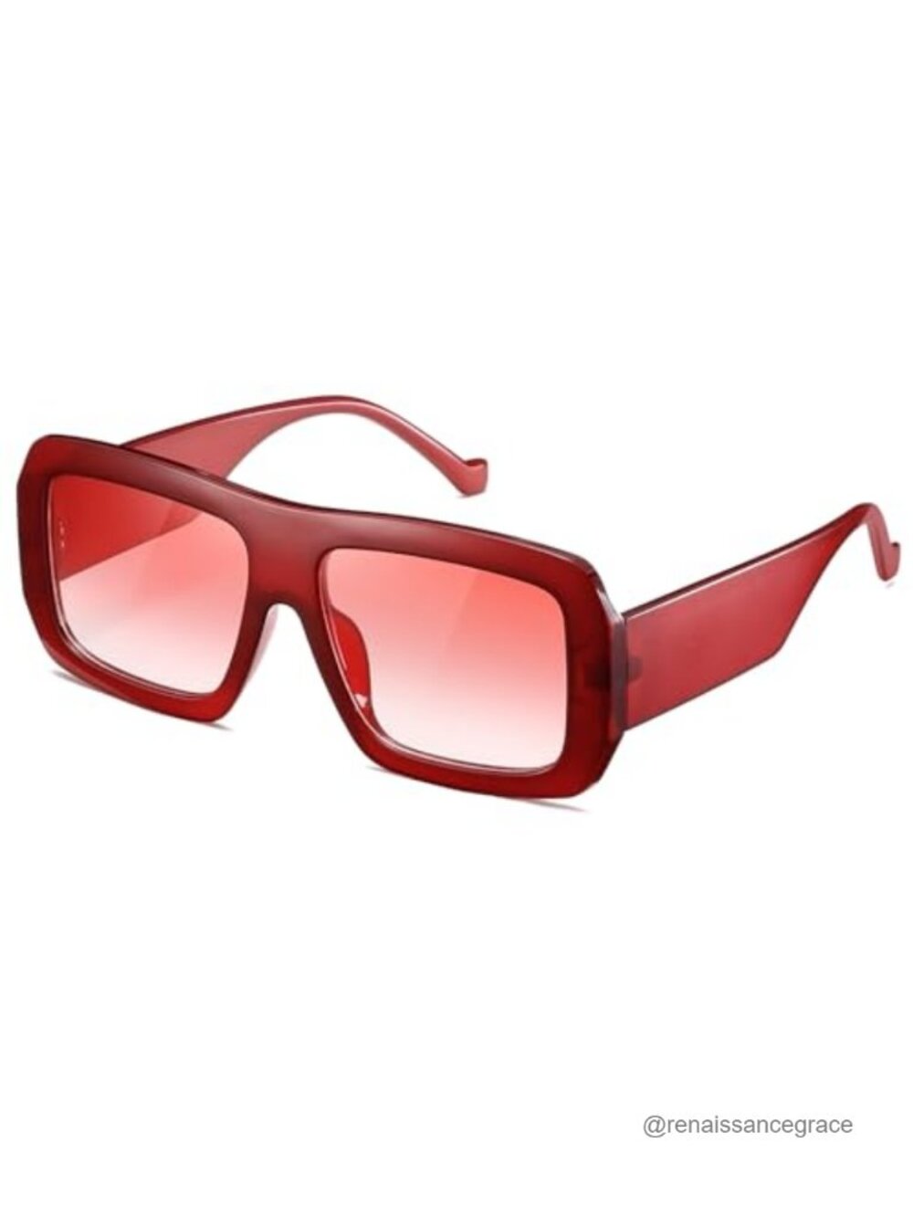 Oversized Square Sunglasses Retro UV400 Metal Frame